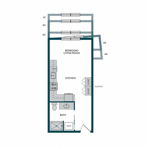 Aspire11 Apartments in Tacoma, Washington Studio H Floor Plan